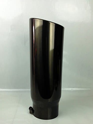 5" Inlet 6" Outlet 18" Long Rolled Angle Midnight Black Chrome Diesel Performance Exhaust Tip