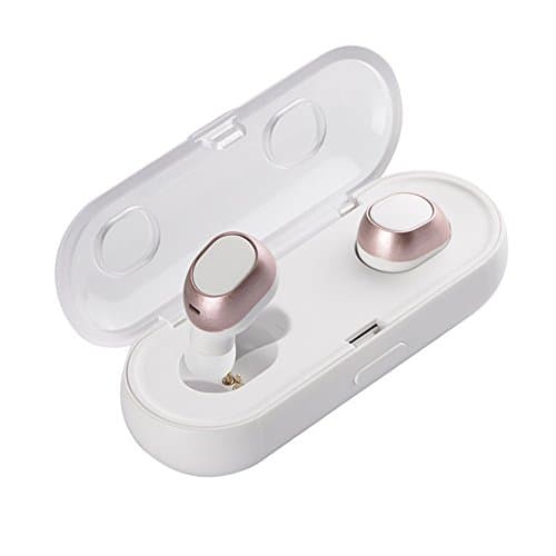 Bluetooth earphone with Noise Cancelling True Wireless Earbuds V4.2 Stereo Build-in Mic Headphones with Charging case for iphone 8 7 6 / android samsung note8 (TWS-16) (Rose Gold)