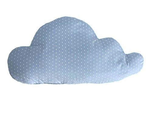 Cloud Pillow, Soft Pillow, Decorative Cloud Pillow, Nursery Decoration, light blue with white polka dots
