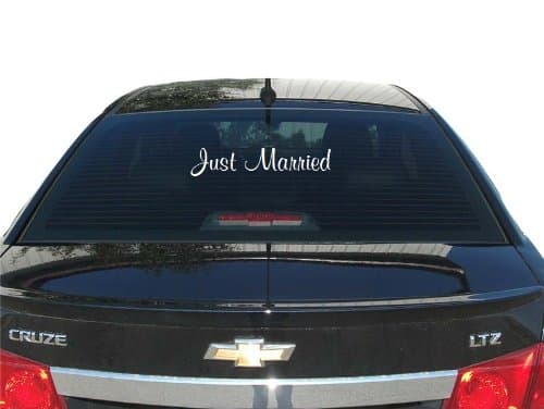 Just married 20x7 inches WHITE