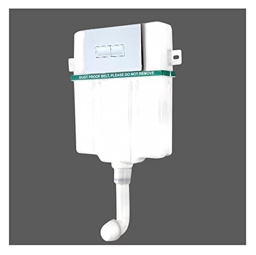 AAI Luxury White Concealed Cistern Tank with Chrome Square Flush Plate- 10 liters