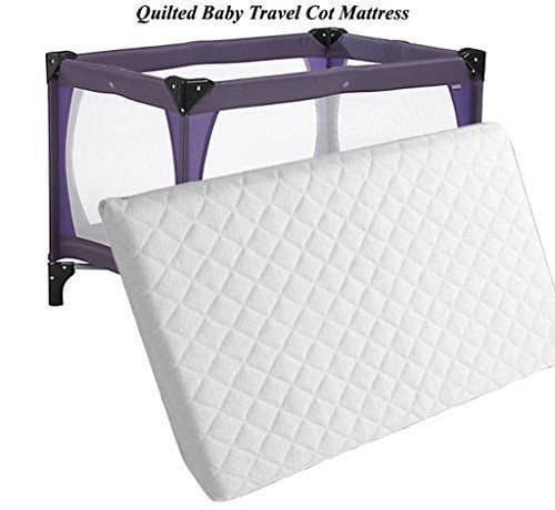 Extra Thick Travel Cot Mattress 7cm Thick So More Comfy : Reversible : British Made with High Grade Density Foam CMHR28 (95x65cm)