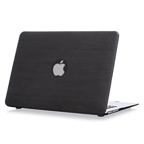 Coldel MacBook Pro 13 Retina Case (No CD-ROM Drive) - Soft PU Leather Coated See Through Hard Protective Case Cover for MacBook Pro 13.3" with Retina display (A1425 / A1502)-Black Wood