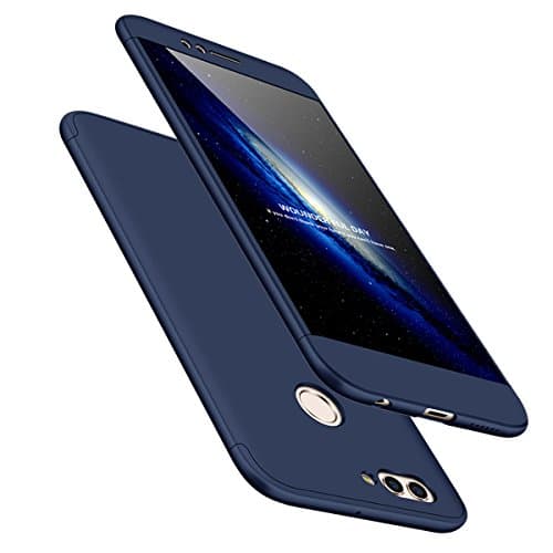 Huawei Nova 2 Plus Case , SHANGRUN Ultra Thin 3 in 1 Full Protection Metallic Luster Hard Plastic Combination Shockproof Case for Huawei Nova 2 Plus 5.5" Blue