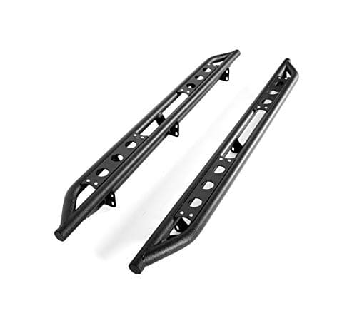 Textured Black Rock Crawler Rock Slider Armor Bar Side Step Rail Nerf Bar Running Boards Fit 2007-2019 Toyota Tundra Double Cab (Aka Crew Cab)(With 2 Half Size Rear Doors)