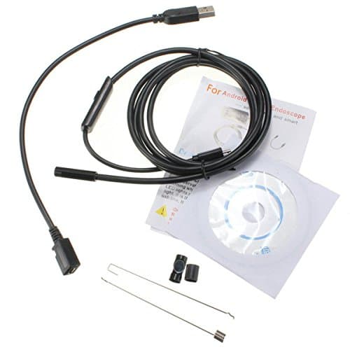 QMSSIC Micro USB Endoscope Inspection Borescope Camera 7MM Lens Waterproof For ANDROID OTG SMARTPHONES / PC /Laptops 16.5ft