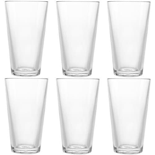 Symglass 6 Pack 16oz Plastic Beer Glasses Unbreakable Tritan Pubware American Pint