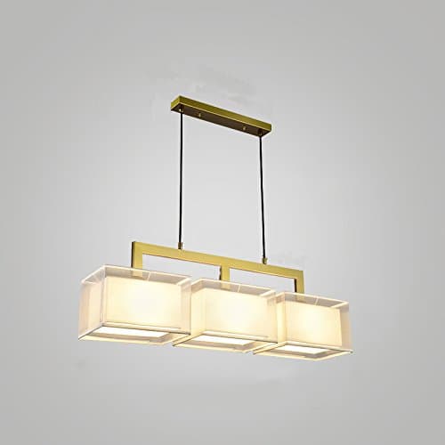 Multi-Heads Rectangular Chandelier, Linen Fabric Lampshade, E27, Nordic Modern Style Living Room Bedroom Dining Room Creative Pendant Lamps Cafe Club Bar Restaurant Hanging Lights
