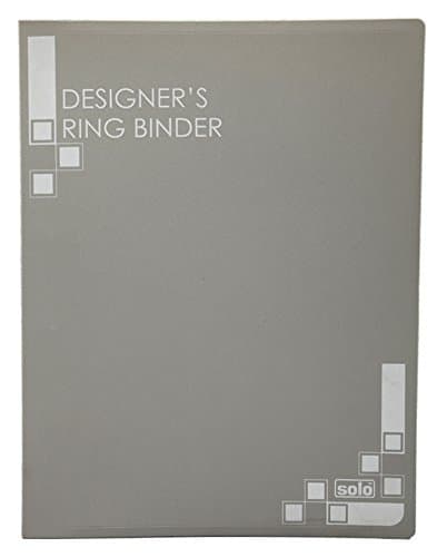 Solo Designer`s 4D Ring Binder A3, 160-Sheet Capacity Document Storage Office Project File Gray Folder - 2 pcs