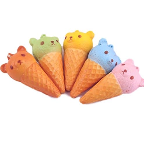 8X4.5CM Fragrant Simulate Cute Bear Ice Cream Squishy Toy Stress reliever Phone Chain
