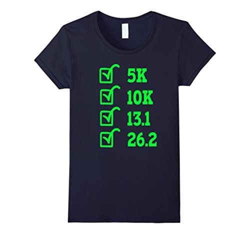 Womens Marathon Runner T Shirt Green Medium Navy