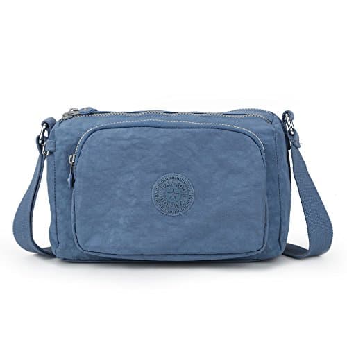Sumcoa Waterproof Nylon Crossbody Bag Multi Function Light Handbag Casual Shoulder Bag (jeans blue)
