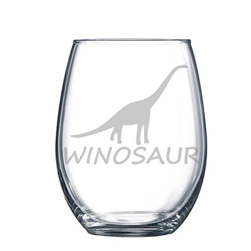 Winosaur Etched Brontosaurus Wine Glass