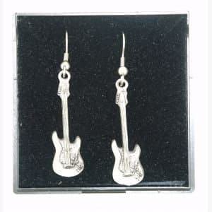 Pewter Earrings Electric Guitar