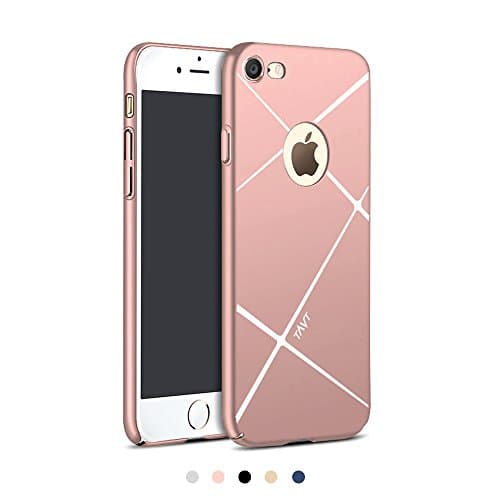 iphone 7 Case,YEUK Ultra Slim Iphone Case with Tempered Glass Screen Protector Four Spraying Process Protection Case for Apple Iphone 7 4.7 Inch-Rose Gold