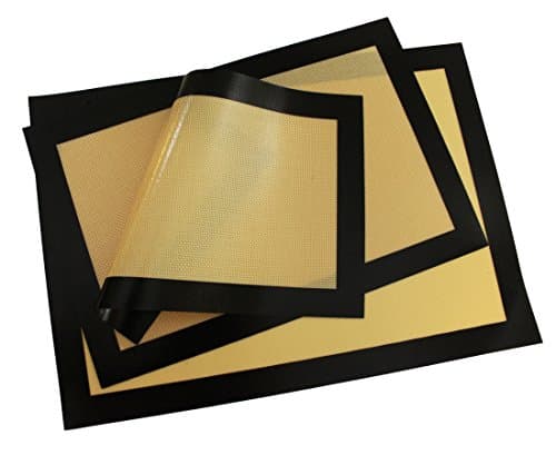 Premium Silicone Baking Mats (3 Pack) with different Mats for Half, Quarter & Small Oven Sheet sizes. Reduce Calories & Bake Healthier with these Eco-Friendly Oven Pan Liners