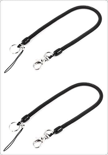 Lobster Clasp Plastic Spring Coiled Strap Lanyard Coil Cord Stretch Tether Keychain