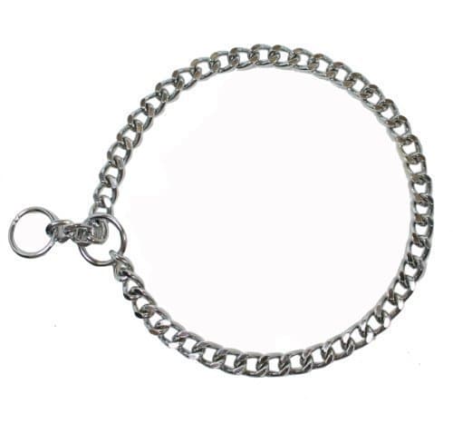 Dog Choke Chain Silver Steel Medium 24"