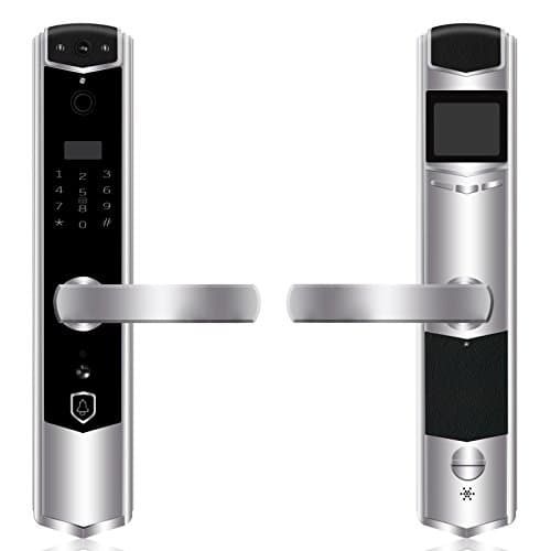 Electronic Keyless Smart Door Lock - Digital Button Door Key Pad Lock - with Video Doorbell - Smart wireless Video Intercom Doorbell, Multiple unlock modes / APP remote unlock / Fingerprint / Passwor