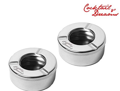Cocktail & Dreams Stainless Steel Stackable Ash Tray Break (Silver) - Pack of 2