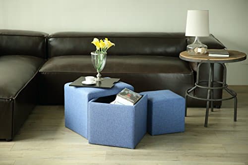 Creative Living SO-BLU Indoor Ottoman Set, 4pc, Blue