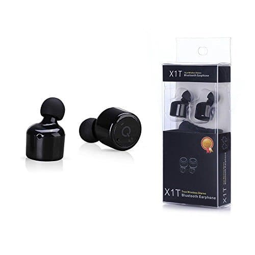 Wireless Bluetooth Earphone Mini Invisible Truly V4.2 Stereo Surround Sound Earphones X1T With Microphone For iPhone, Samsung, Android, IOS (Black)