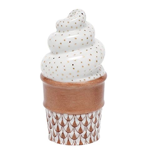 Herend Ice Cream Cone Figurine Chocolate Fishnet