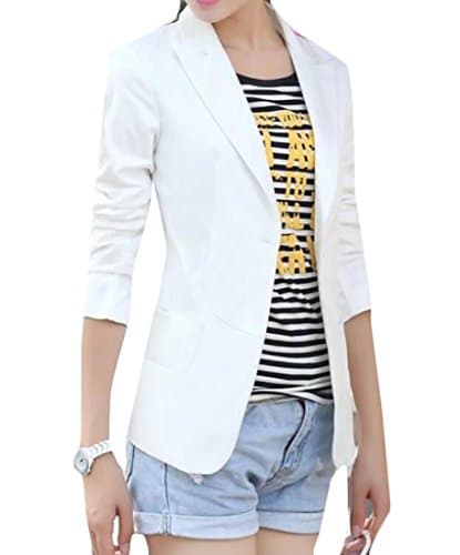 Women's Work Office Notch Lapel One-button Slim Fit Blazer Jacket