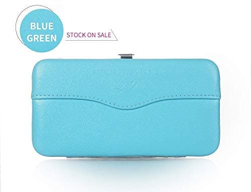 Small Tweezers Case for Eyelash Extensions Individual Makeup Tools Storage Scissors Lash Brush and Tweezers Bag 9 Colors by Yelix (Blue Green)