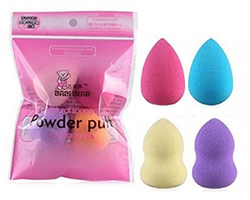 KiraShan - Soft Makeup Blender Sponges Professional Puff Multi Shape Smoothing for Foundation Powder 4pc or 5pc Gourd or Tear Drop Multicolor (4PCS: 2 Gourd, 2 Tear Drop)