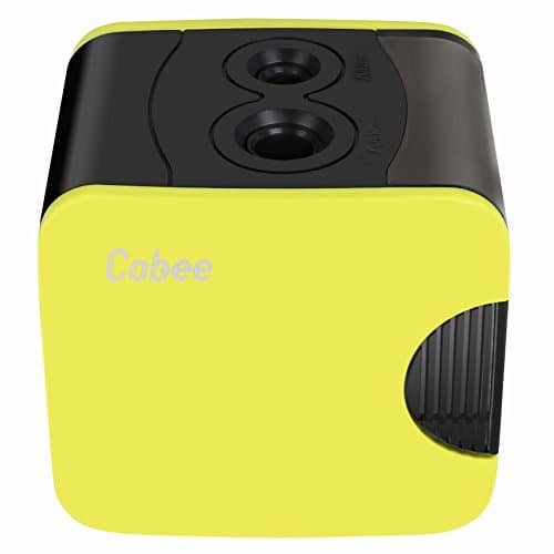 Tiptiper Pencil Sharpener With 2 different Sizes Of Holes Automatic both battery and USB Powered( (yellow)