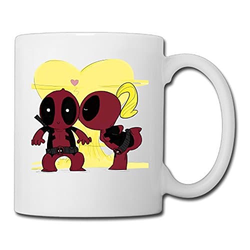 Lisoao POP Marvel: Deadpool Vinyl Bobble-head Figure Personalized White Custom Mug Coffee Mug Cups