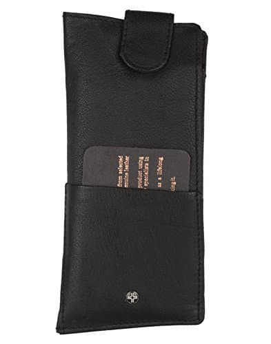 JL Collections Unisex Leather Black Spectacle Case