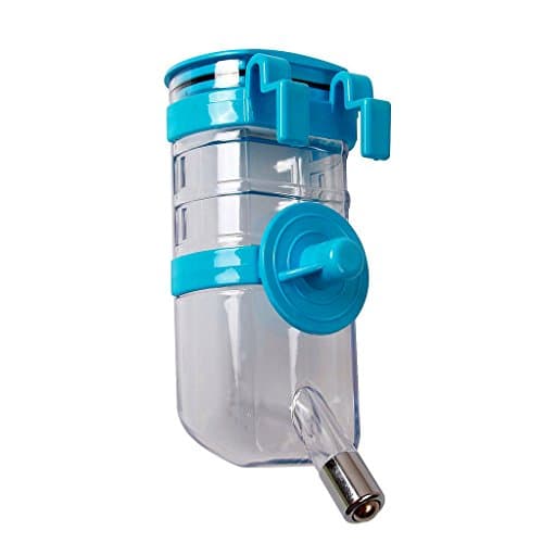 No-Drip Pet Water Bottle 17OZ / 500ml for Small Medium Large Dog Rabbit Cat , Hanging Automatic Water Feeders Travel Water Drinking Dispenser (Blue)