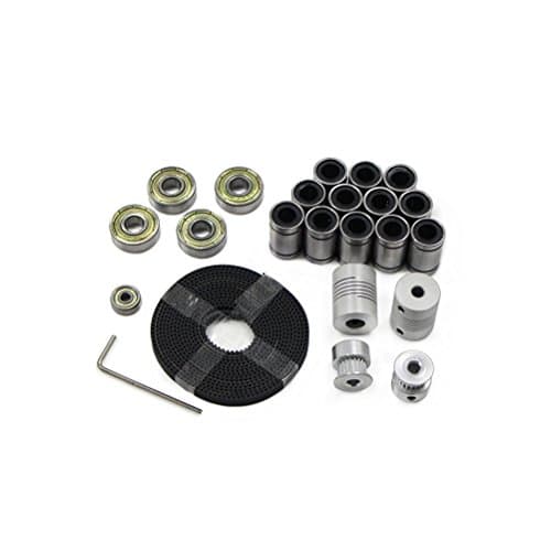 FX Treasures 3D Printer Reprap Prusa I3 Movement Kit 2 Meter GT2 Timing Belt 、 608zz Bearing 、 LM8uu Linear Bearing、 624zz Bearing、 Motor Shaft Coupler、 20T Timing Pulley