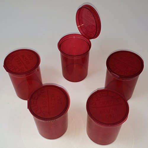 (15 Pack) 13 Dram Squeezies Squeeze-top Pill Bottles Rx Pill Bottles Prescription Crafts Coins Storage Medicine Containers 10 Assorted Colors You Pick (Red)