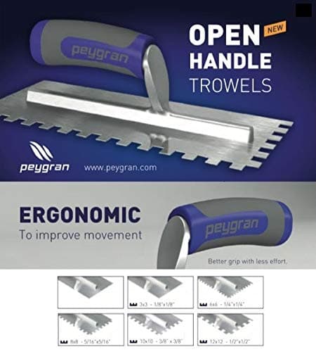 Peygran SET of 6 Premium Rectangular Trowels with ergonomic handle for better grip. AISI 301 Stainless Steel - Rust Free