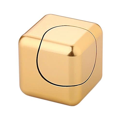 Newest Finger Spinner Cube, Dinoleo New Style Hand Spinner Cube High Speed Stress Reducer EDC Fidget Finger Spinner Toy - ADHD Focus Anxiety Relief Toys (golden)