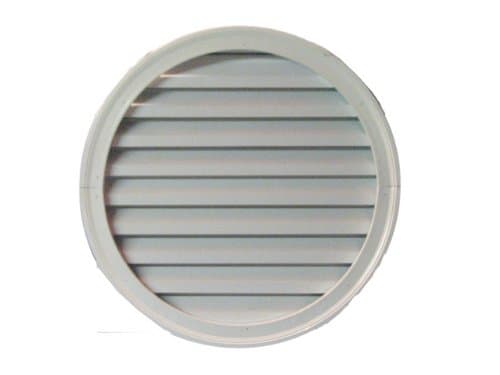 Round vent with Brick Mould, PVC, 12"