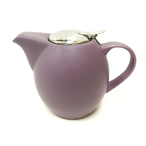 Tea Master Pearl Solid Color Teapot w/ Stainless Steel Infuser and Lid (30-Ounce, Matte Purple)