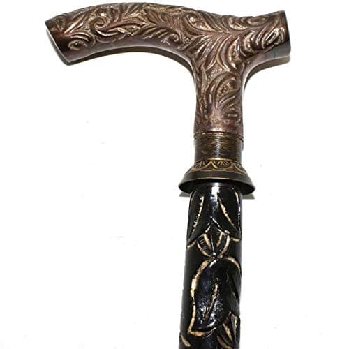 Sabri Home Gifts Men Derby Cane Walnut Maple, Solid Brass Handle Walking Stick -Affordable Gift! Item