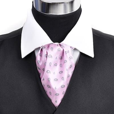 Small Paisley Pink Ascot Tie