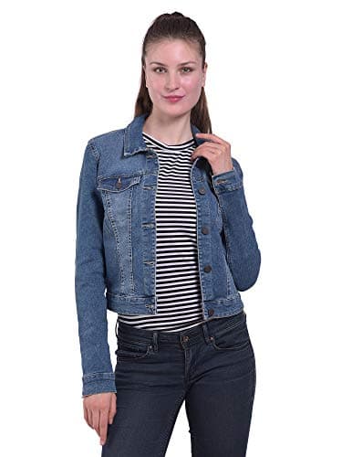 Women's Full Sleeve Denim Jacket (Dark Blue)