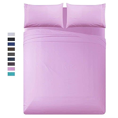 Luxe Manor Bed Sheet Set Queen 1500 Thread Count 4pc - Soft Brushed Microfiber Flat Fitted Sheet with Pillow Case Set - Wrinkle Free Bedding,Coral