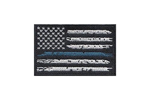 Thin Blue Line American Flag Patch by Morale Patch Armory - Homeland Embroidered Tactical Velcro Decal for USA Law Enforcement, Military Veterans, and Police Officers
