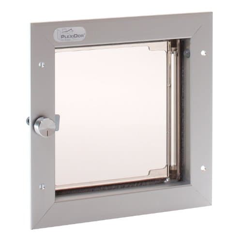 PlexiDorPerformance Wall Mount Pet Doors Silver - Energy Efficient Dog Door with Lock and Key