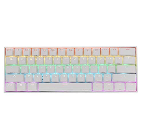 LIYOU Anne Pro 2 60% NKRO Bluetooth 4.0 Type-C RGB Mechanical Gaming Keyboard 61 Keys Mechanical Keyboard (White, Cherry MX Brown Switch)