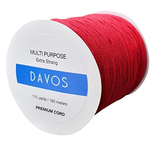 Nylon Cord Extra Strong Braided String 1.5mm x 175yds for Wind Chimes Re-Stringing Jewellery Making Beading Thread Shamballa Necklaces Bracelets Window Blinds DIY Repairs (Red, 160m)
