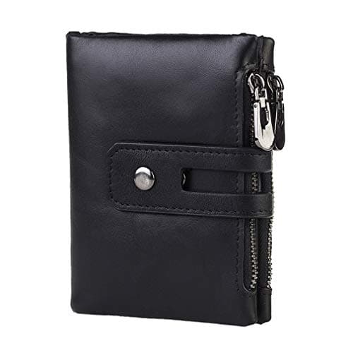 Chenqi Leisure Short Zipper Wallet Men RFID Blocking Wallets Zip Billfold Durable