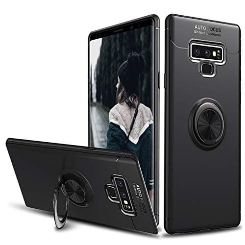 Galaxy Note 9 Case, Tevero [Ring Series] Ultra Slim Soft TPU 360 Degree Rotating Ring Kickstand with Magnetic Shockproof Protective Case Cover for Samsung Galaxy Note 9 / SM-N960U (Black)